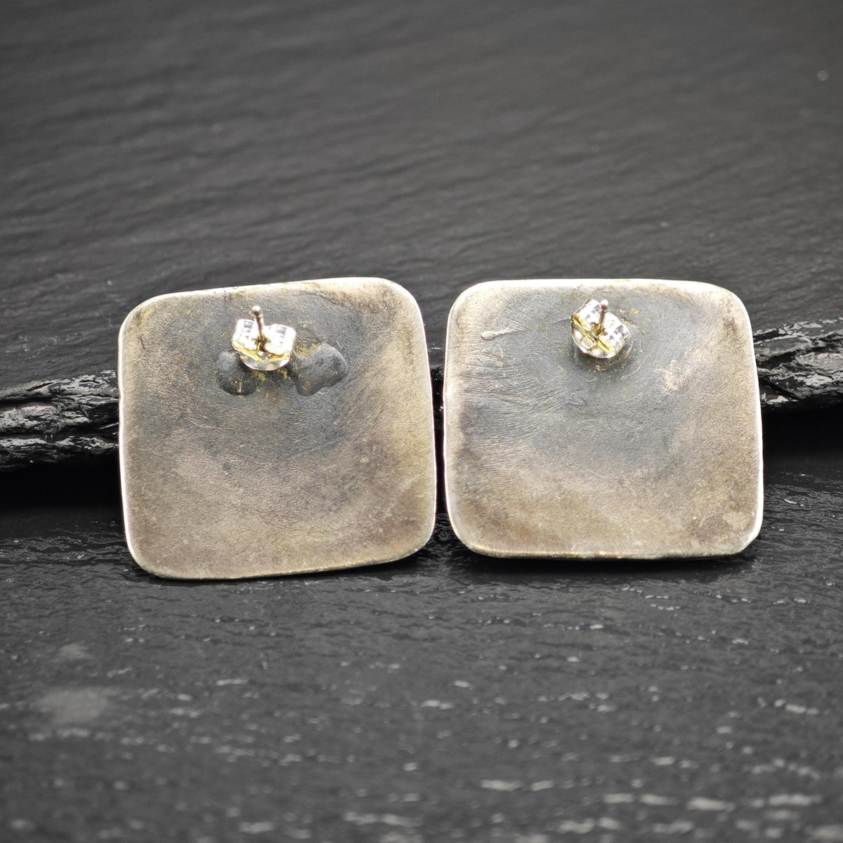Multicolor Artist Resin Inlay Stud Sterling Silver Earrings ER3229