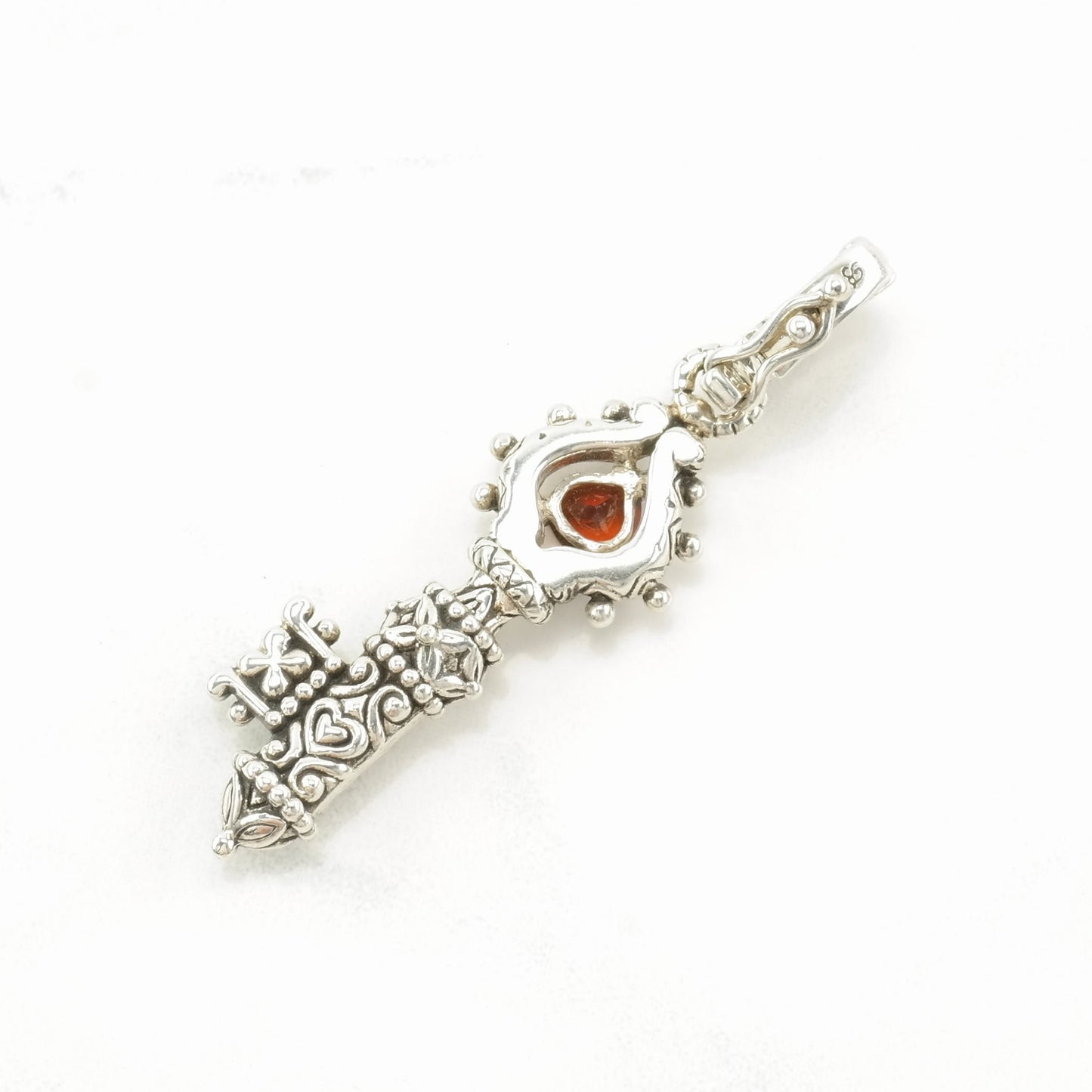 Vintage Barbara Bixby Citrine, 18K Gold Accents Key Sterling Silver Pendant