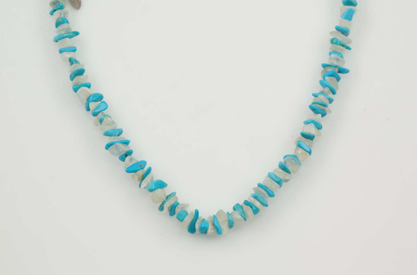 Vintage Running Bear Sterling Silver Turquoise, Quartz Necklace