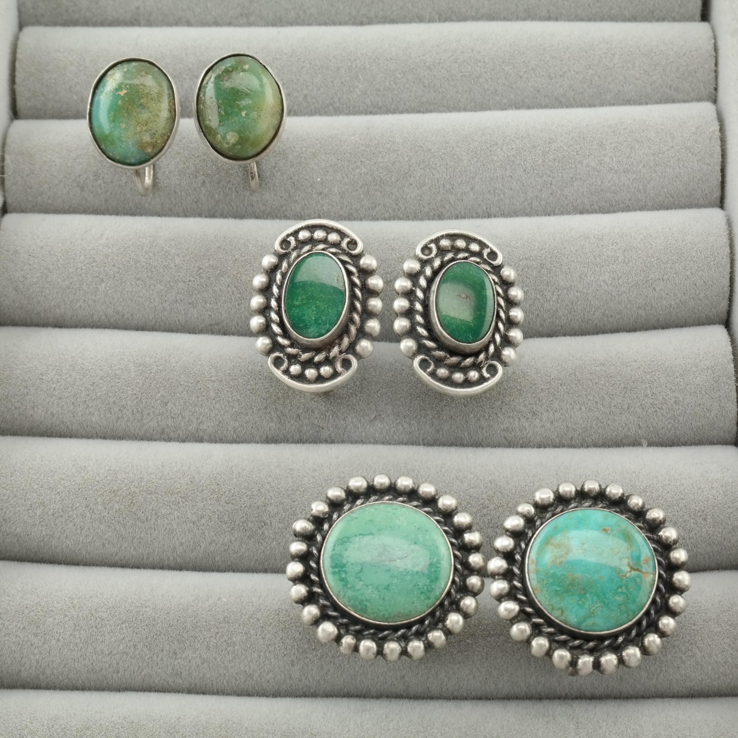 Choice of Vintage Native American Sterling Silver Screw Back Earrings