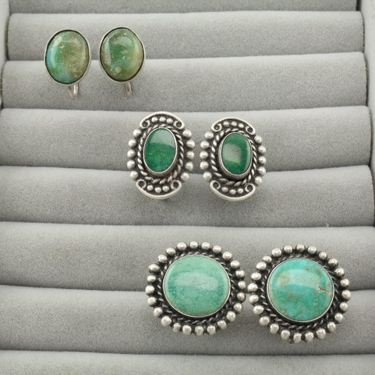 Choice of Vintage Native American Sterling Silver Screw Back Earrings