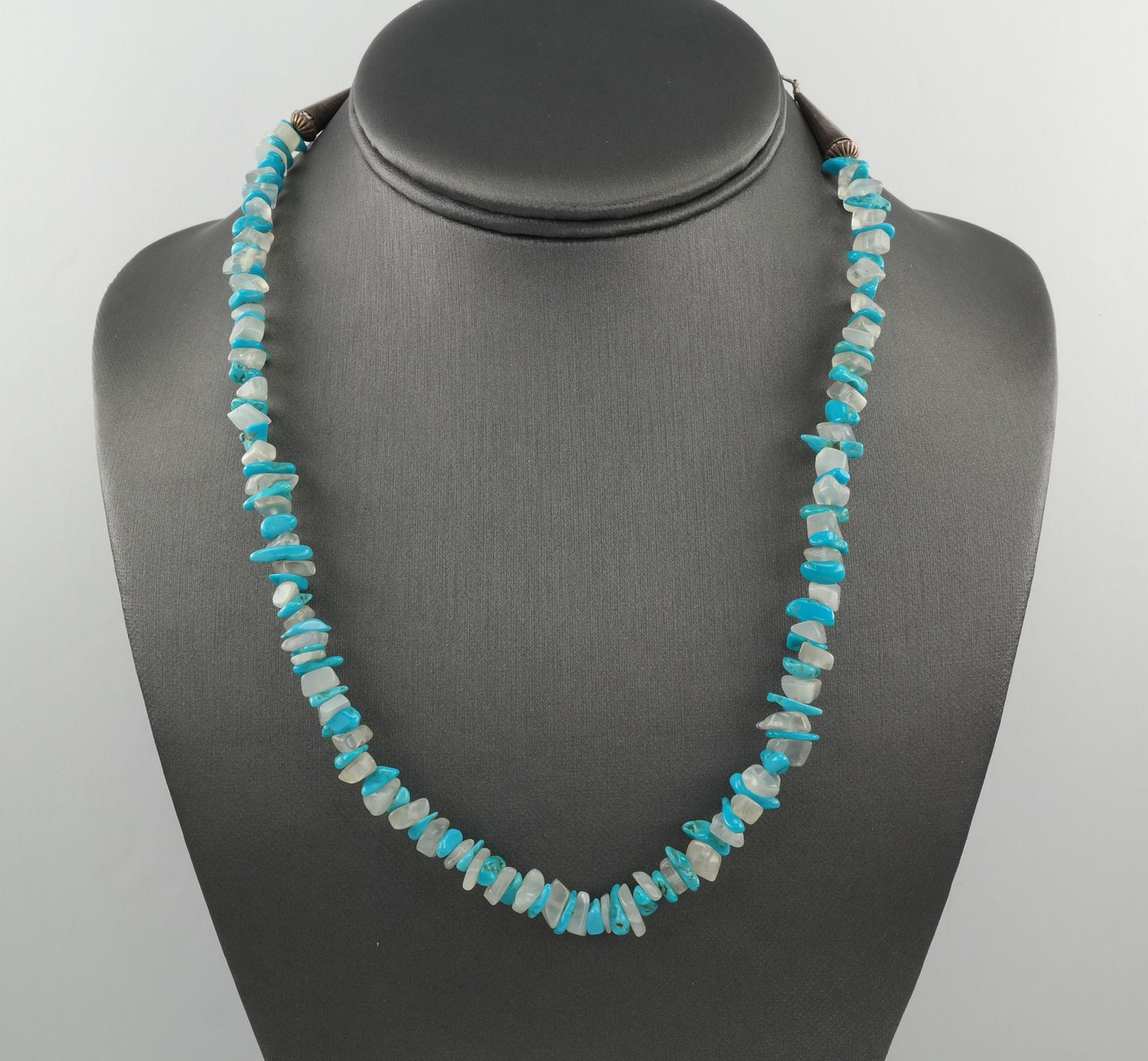 Vintage Running Bear Sterling Silver Turquoise, Quartz Necklace