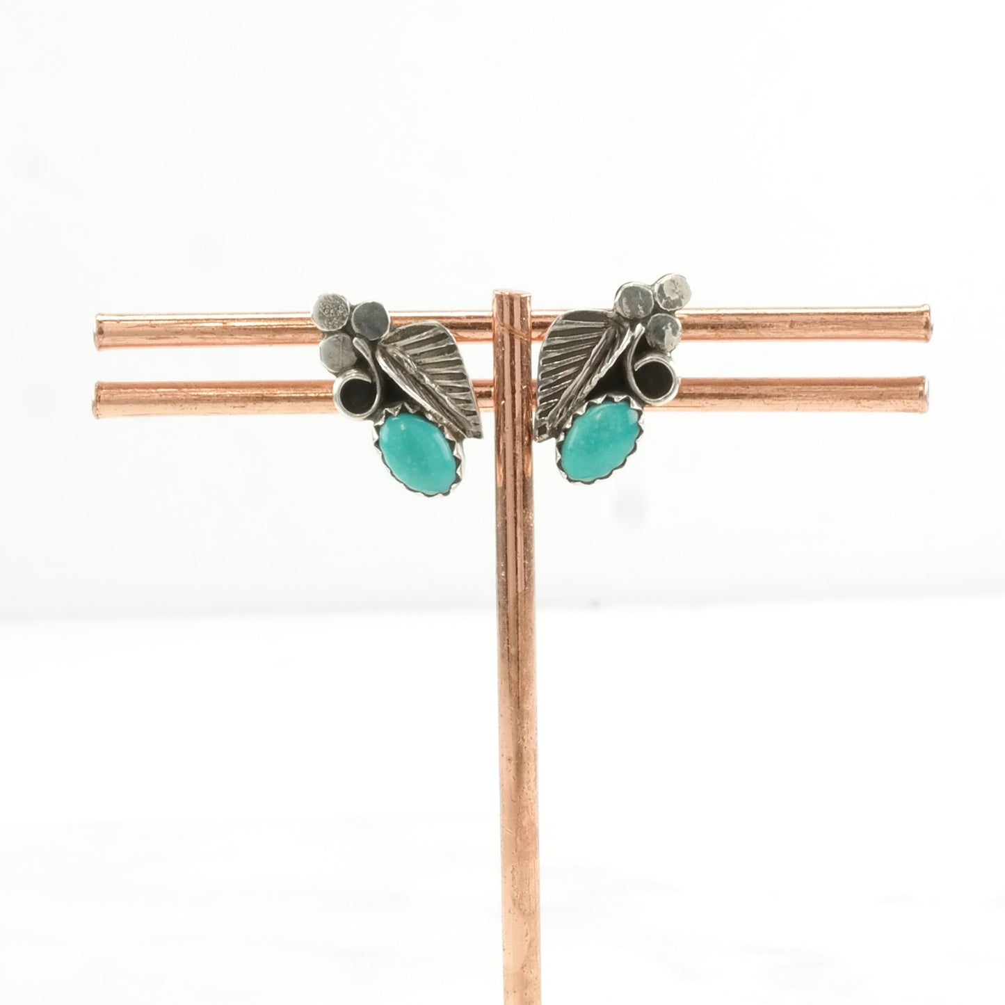 Choice of Vintage Sterling Silver Clip on, Stud Earrings Native American Blue, Red Turquoise, Coral Floral