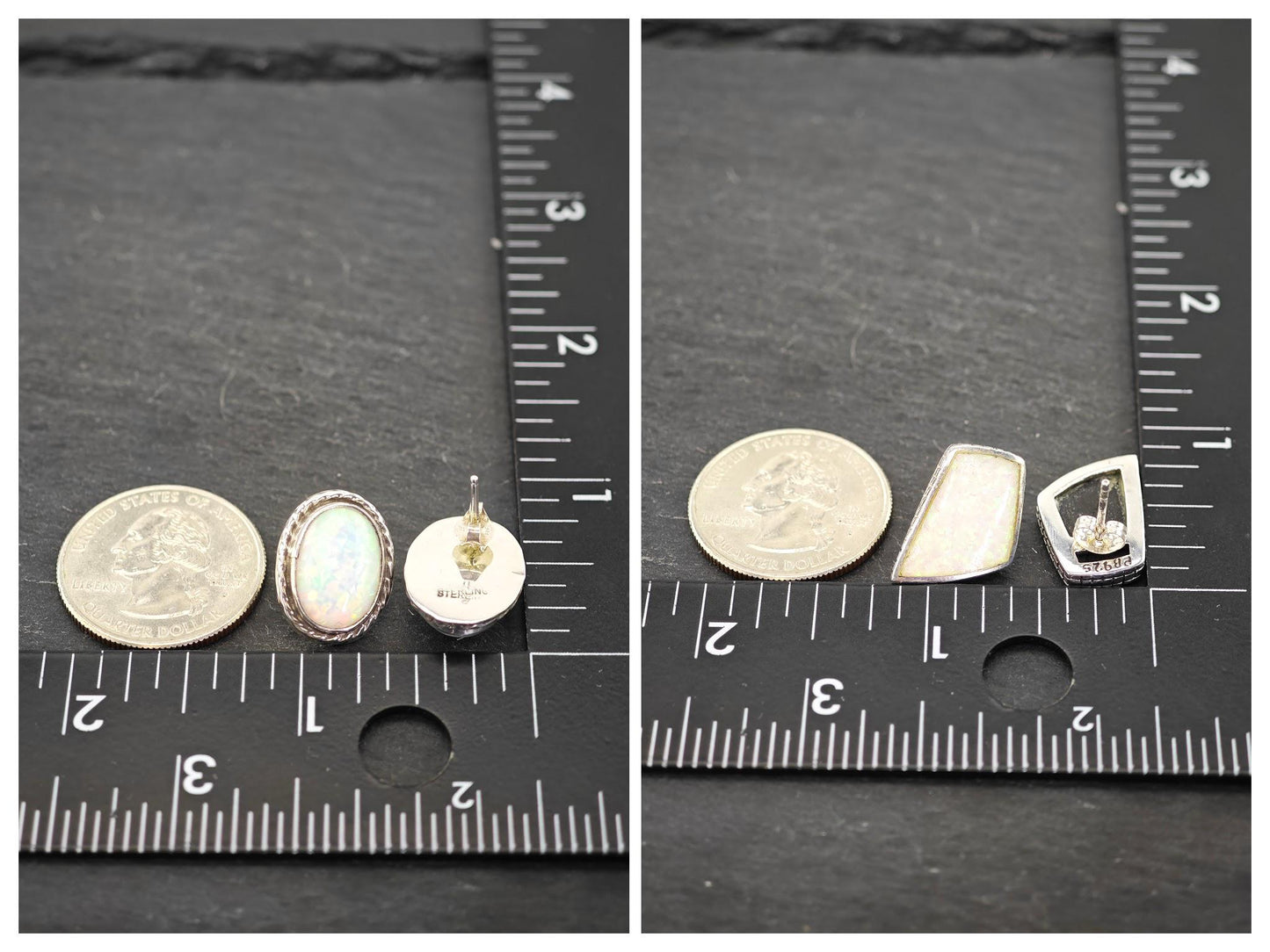 Choice of Vintage Sterling Silver Stud Earrings