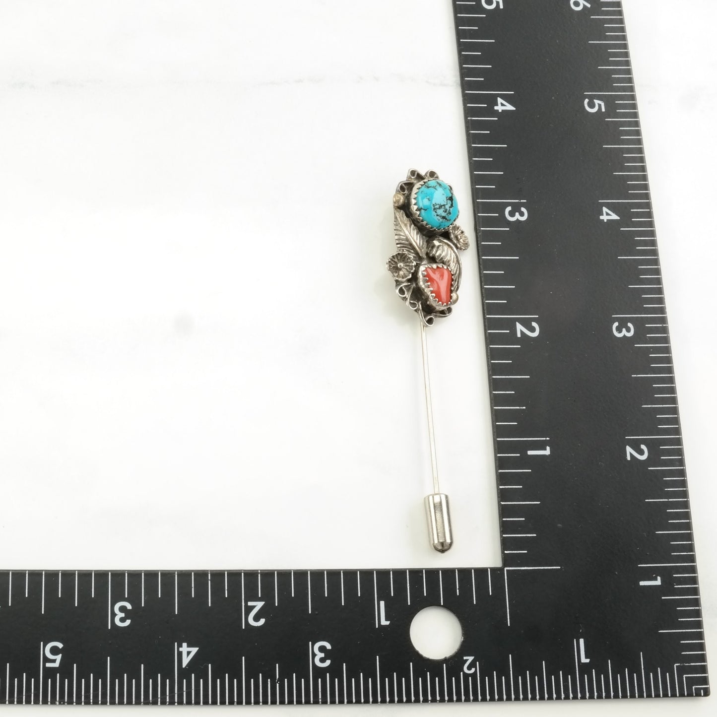 Choice: Native American Sterling Silver Brooch Floral Blue, Red Turquoise, Coral