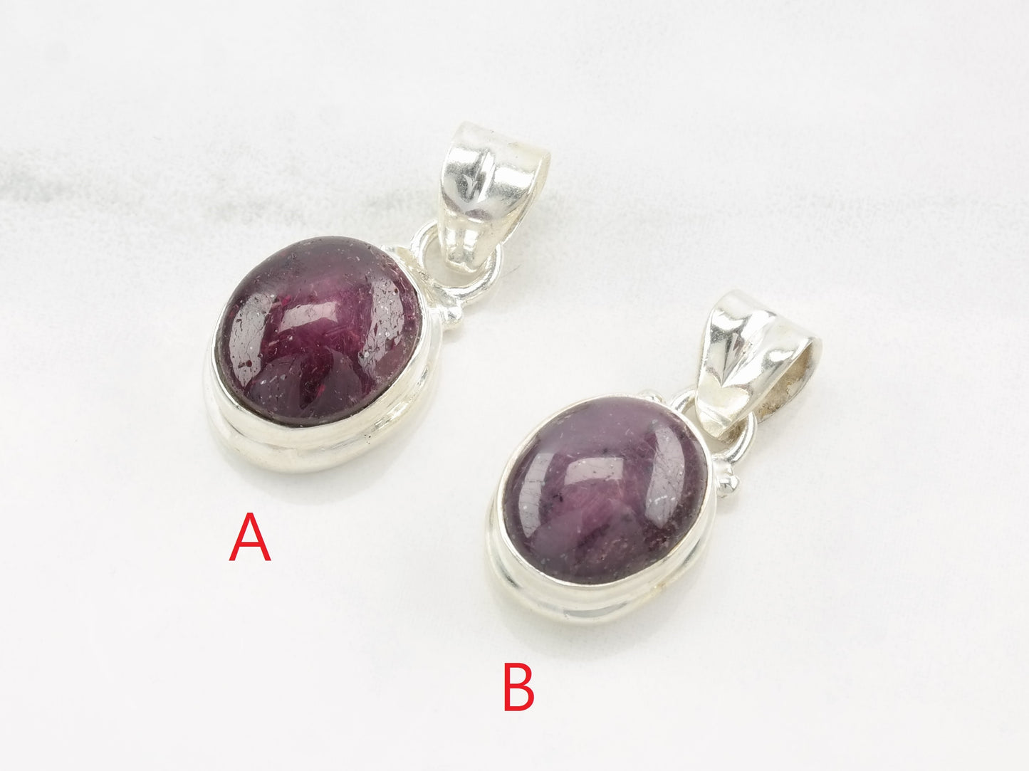 Choice of Vintage Modernist Star Ruby Sterling Silver Pendant