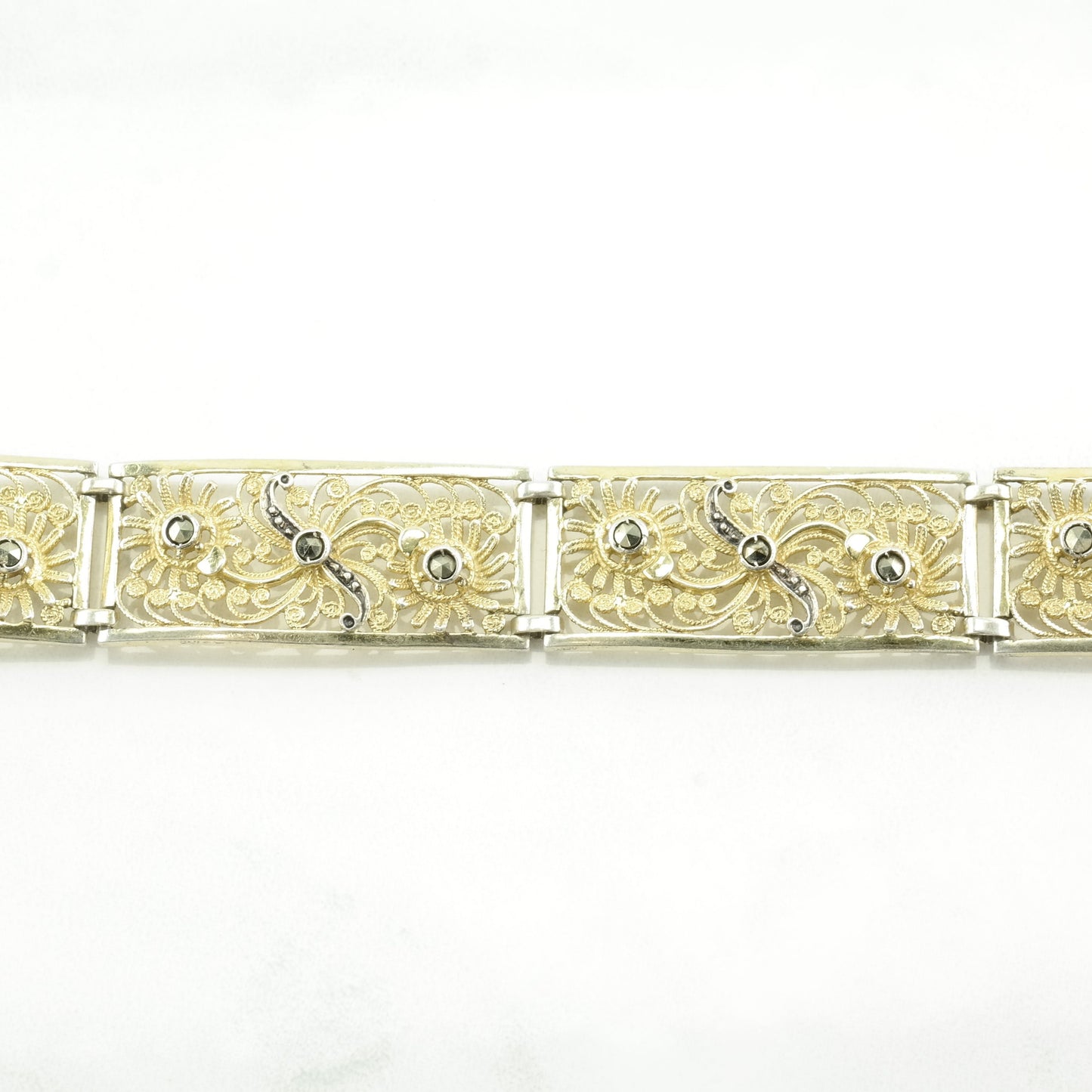 Choice of Vintage Sterling Silver Link Bracelets Filigree