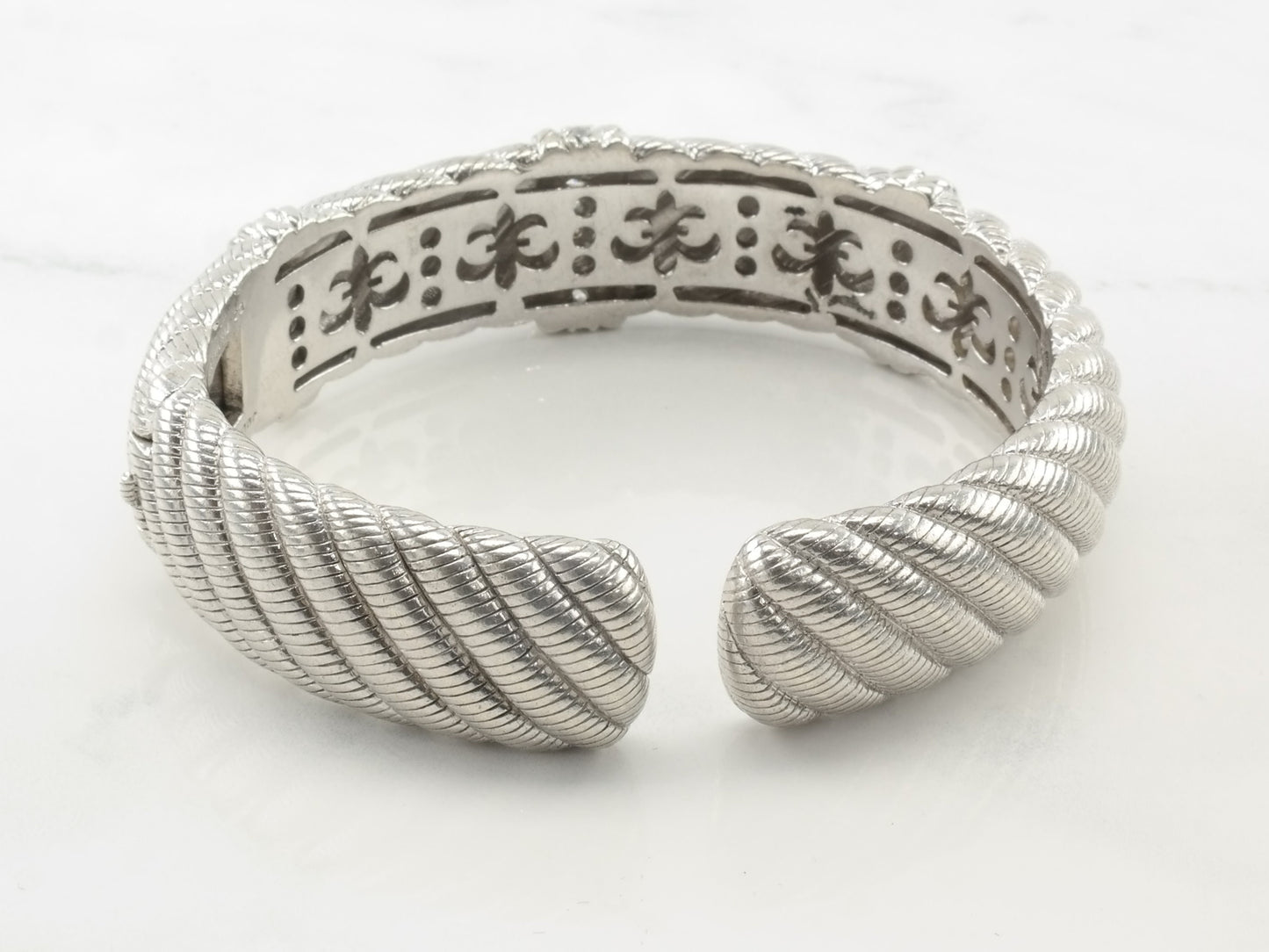 Judith Ripka Sterling Silver DQCZ Cuff Bracelet
