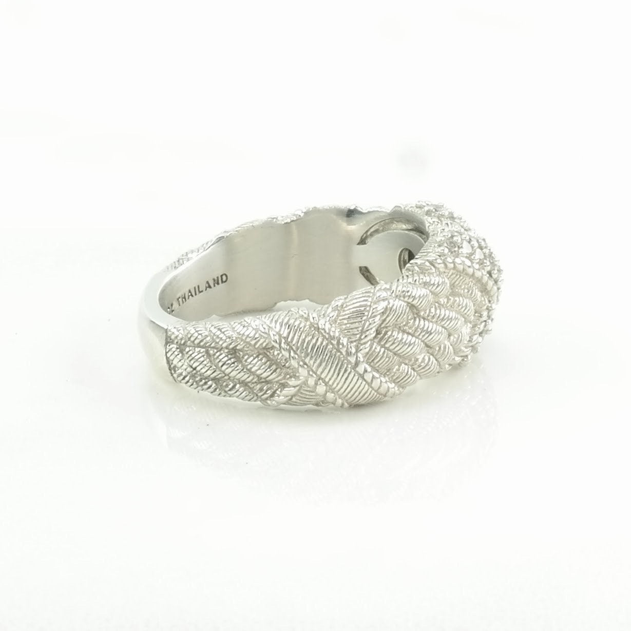 Judith Ripka Silver Ring Cubic Zirconia X Sterling Sz6 R5185