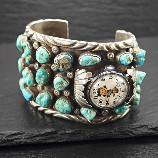 Charly Brown, Native American, Watch Cuff Bracelet Sterling Silver