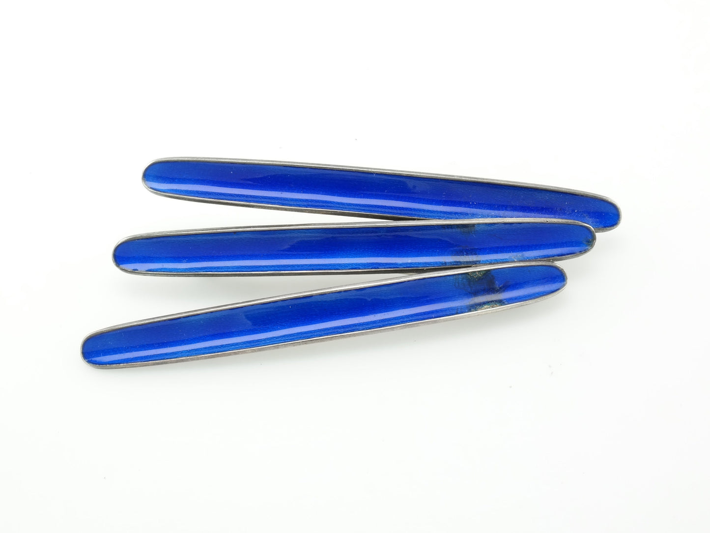 Blue Brooch Modernist Enamel Sterling Silver
