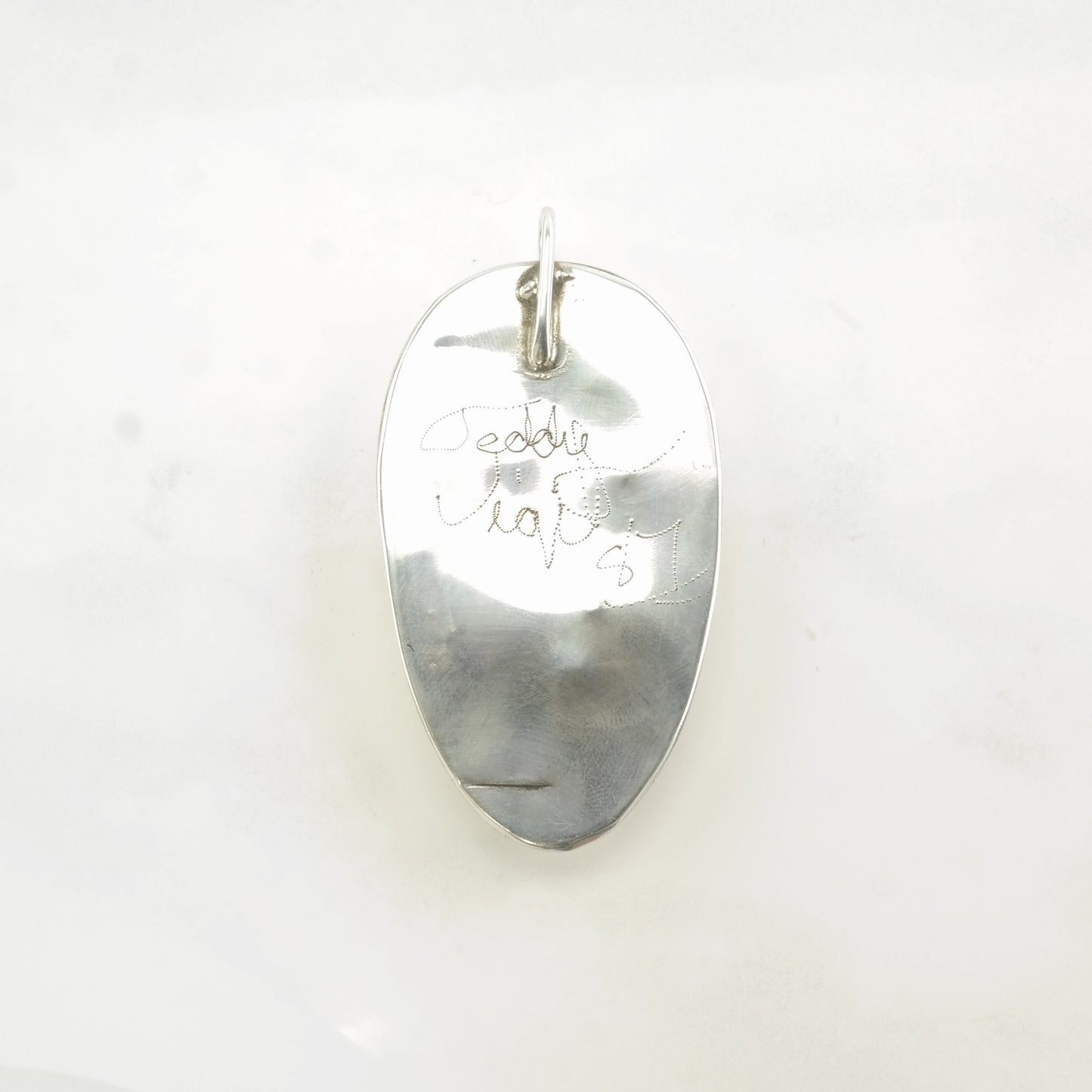 Vintage Native American Turquoise Shadowbox Sterling Silver Pendant