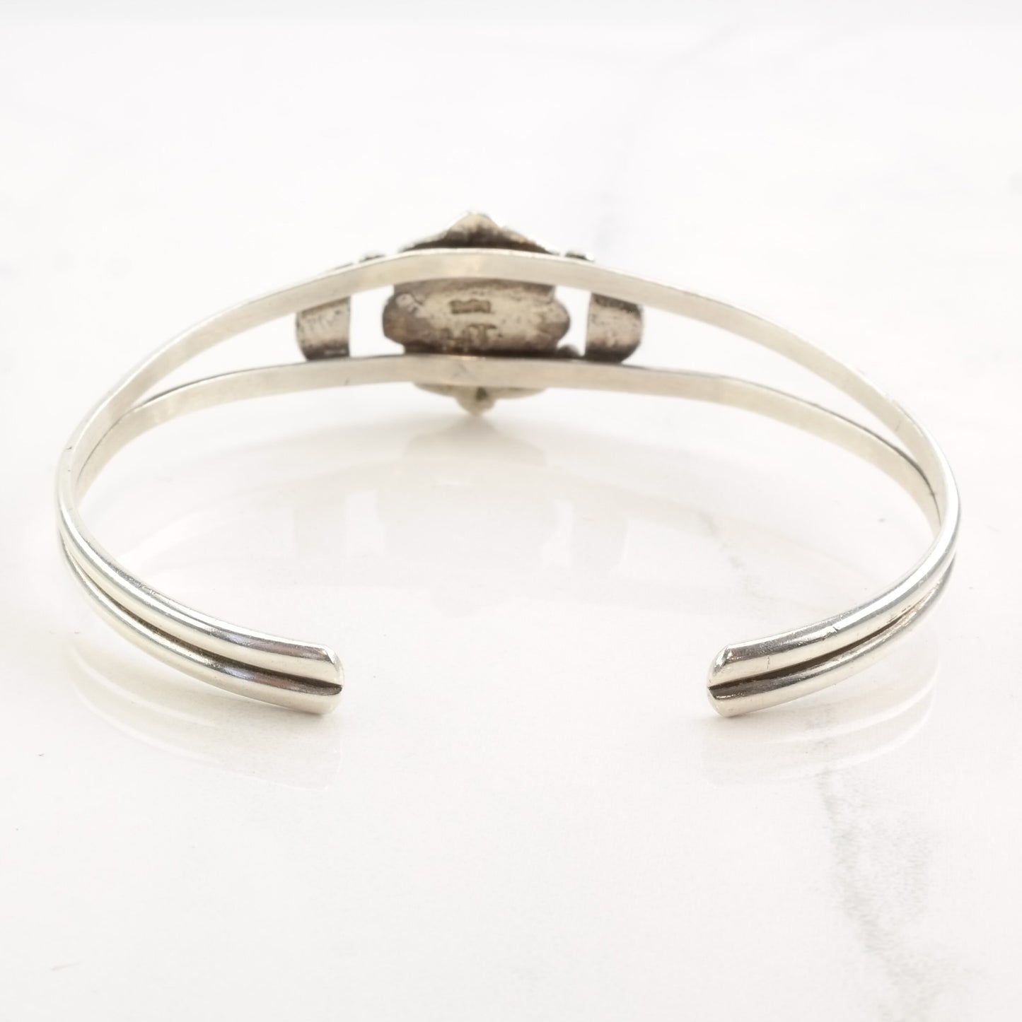 Native American Sterling Silver Cuff Bracelet Turquoise Oval