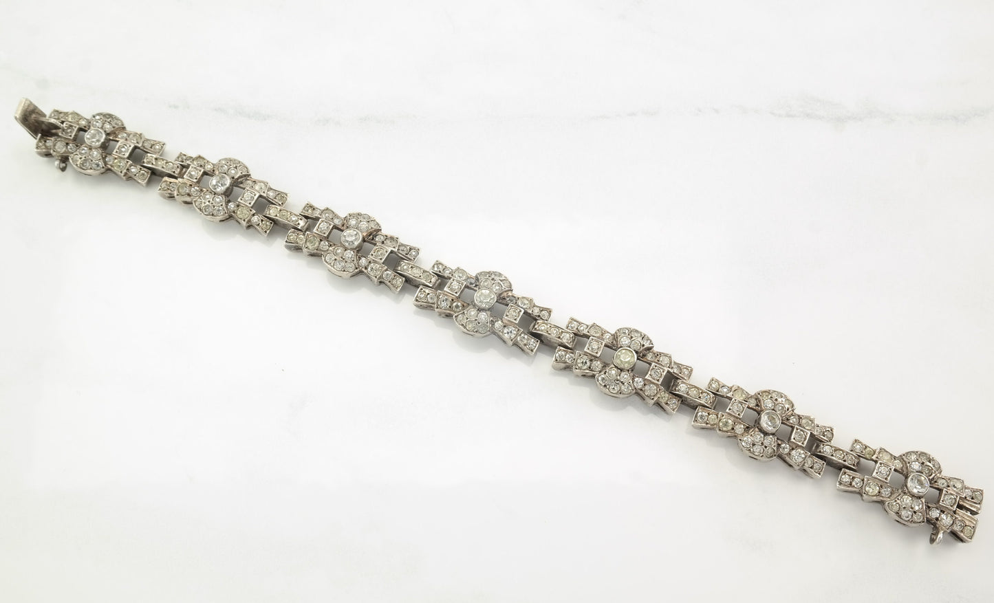 Art Deco Paste Bracelet Sterling Silver