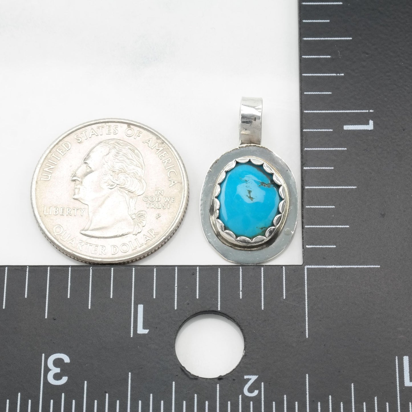 Vintage Southwest Turquoise Sterling Silver Pendant