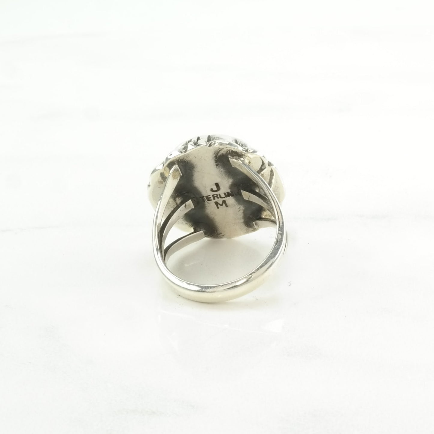 Southwest Sterling Silver Inlay Ring Size 6 1/2