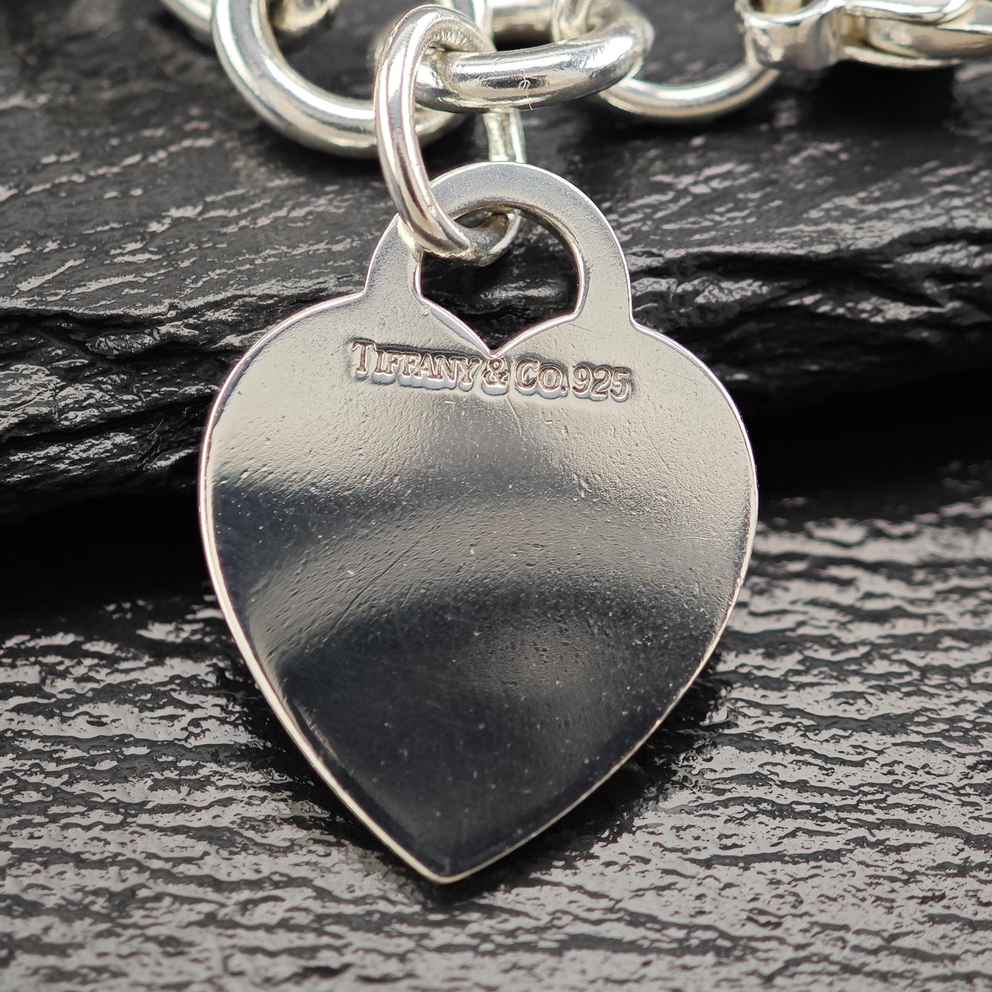 Tiffany Heart Tag Curb Bracelet Sterling Silver 7 1/2"