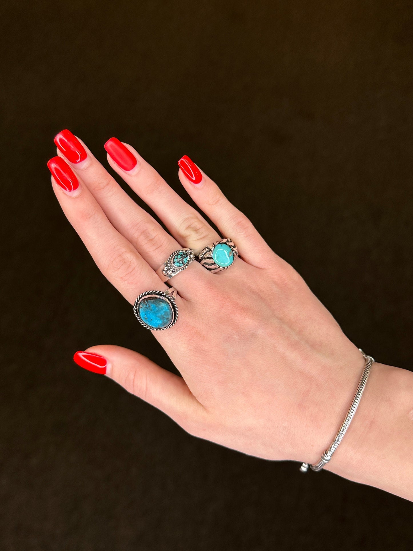 Vintage Native American Silver Ring Turquoise Sterling Size 9 1/2