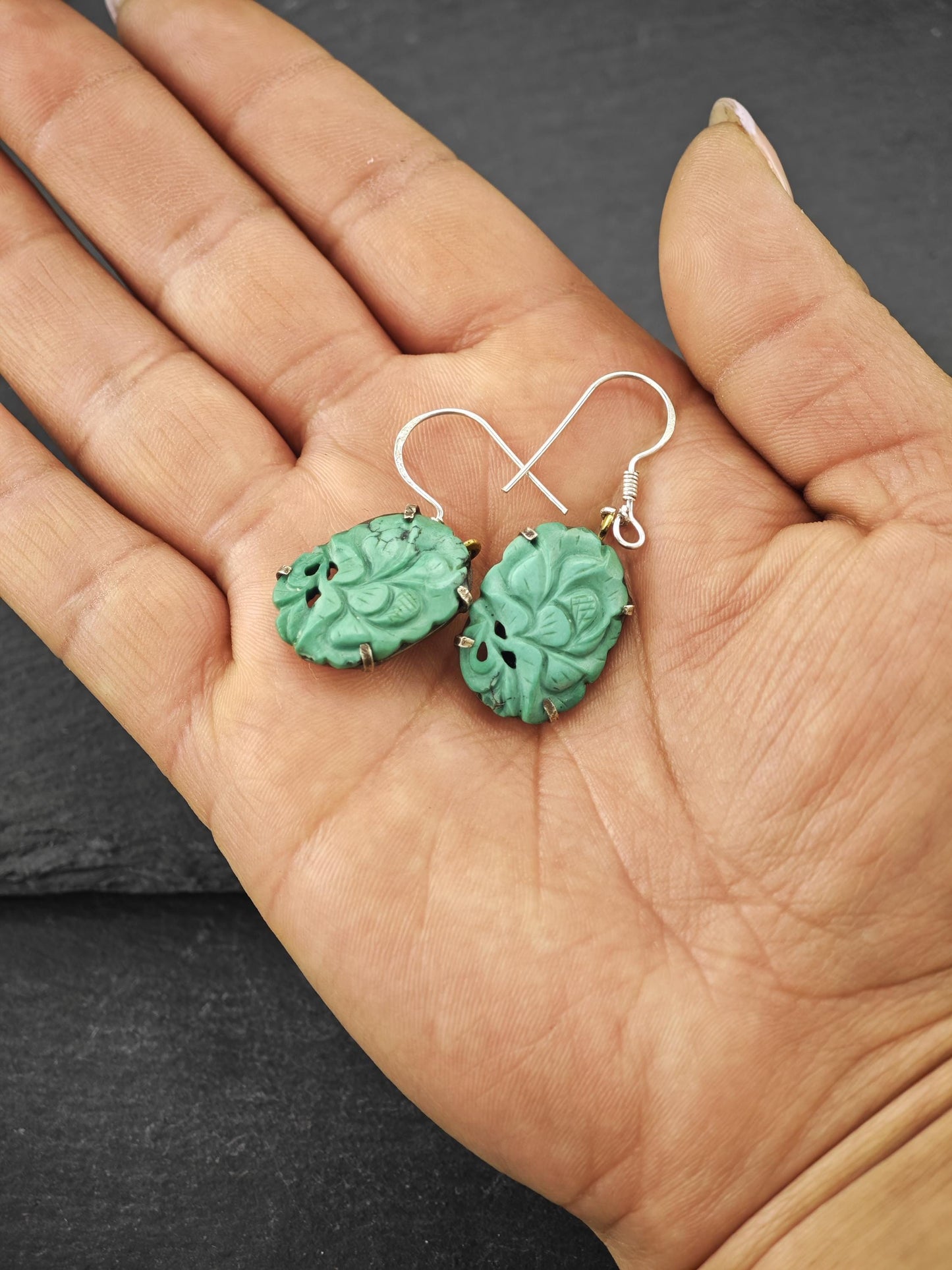 Vintage Chinese Export, Fish Hook Earrings Sterling Silver