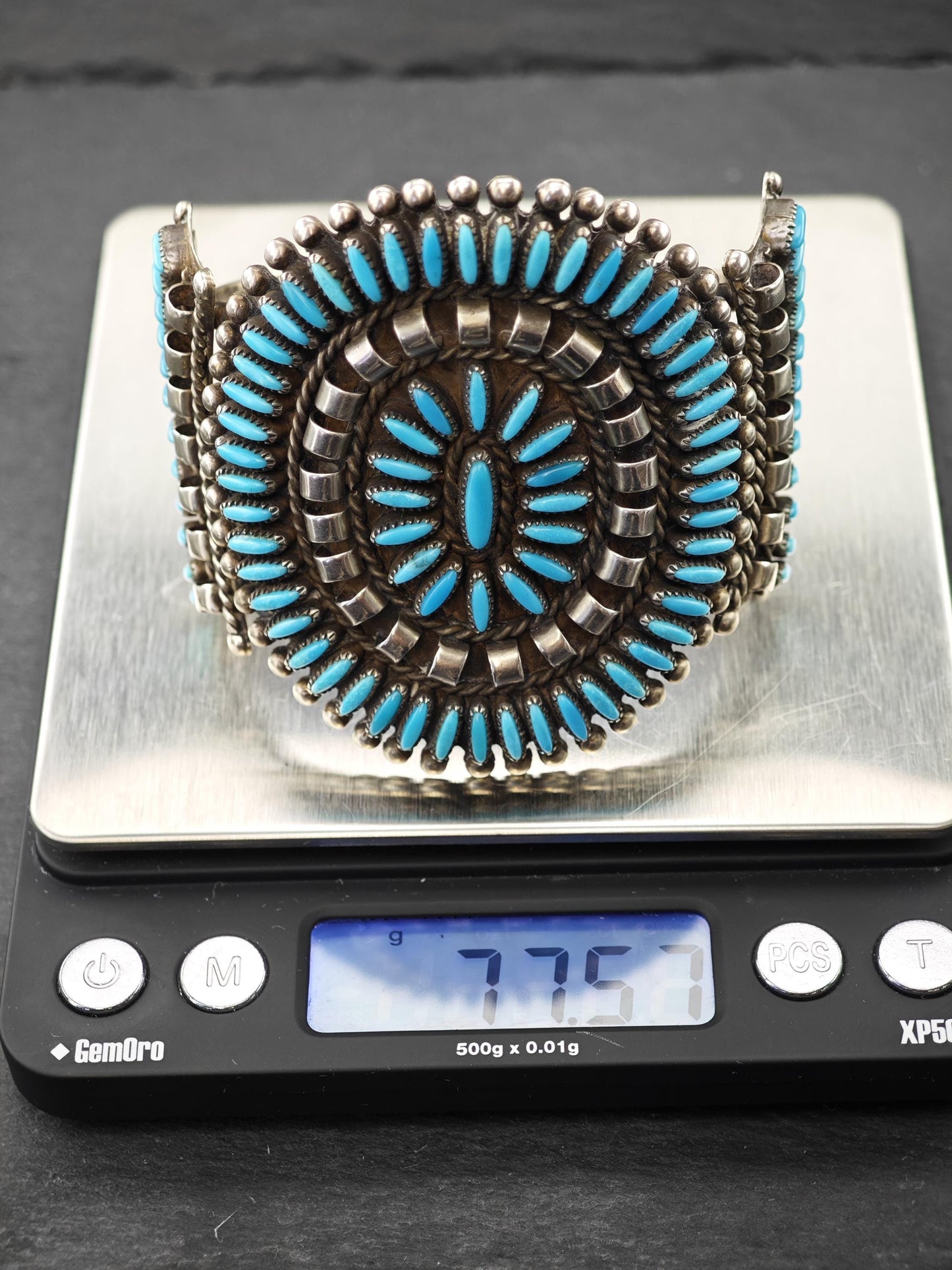 Vintage Native American Sterling Silver Cuff Bracelet