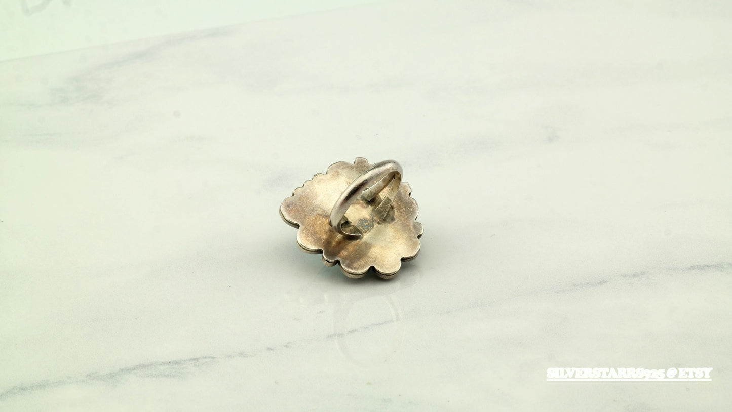 Vintage Native American Silver Ring Turquoise Sterling Blue Size 5.5