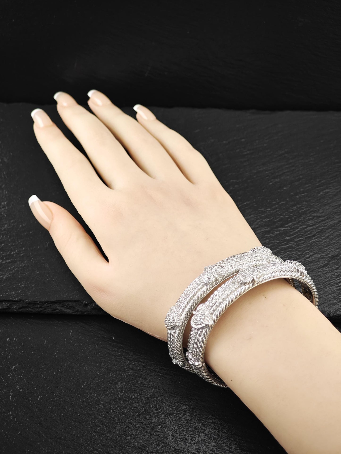 Vintage Judith Ripka, DQCZ Bracelet Sterling Silver