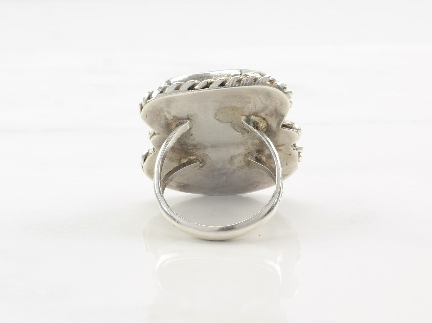 Native Ring Turquoise, Coral Sterling Silver Sz6 3/4 R3815