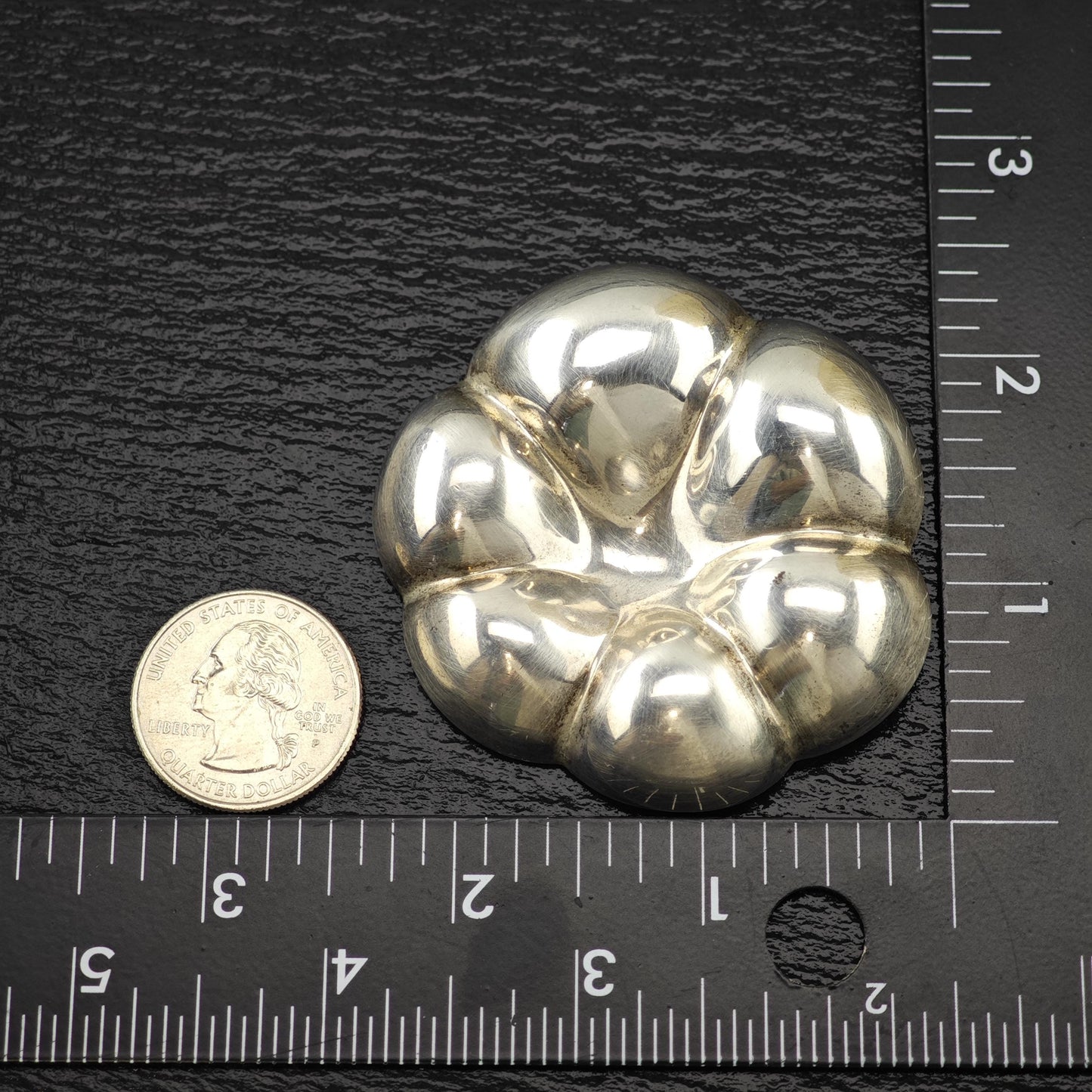 Vintage Jondell Sterling Silver Brooch Large, Flower