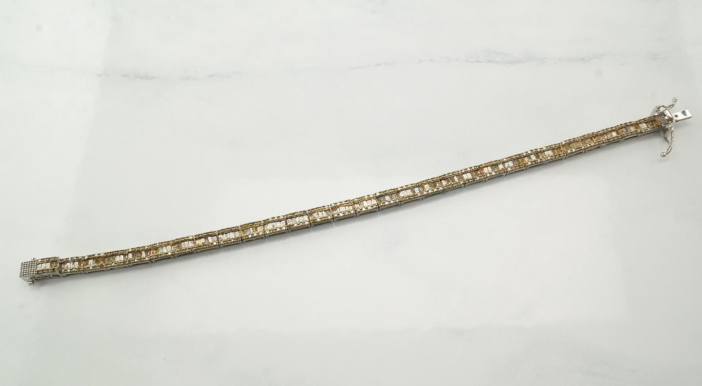 3.5ctw Yellow Brown Diamond Bracelet Sterling Silver Tennis
