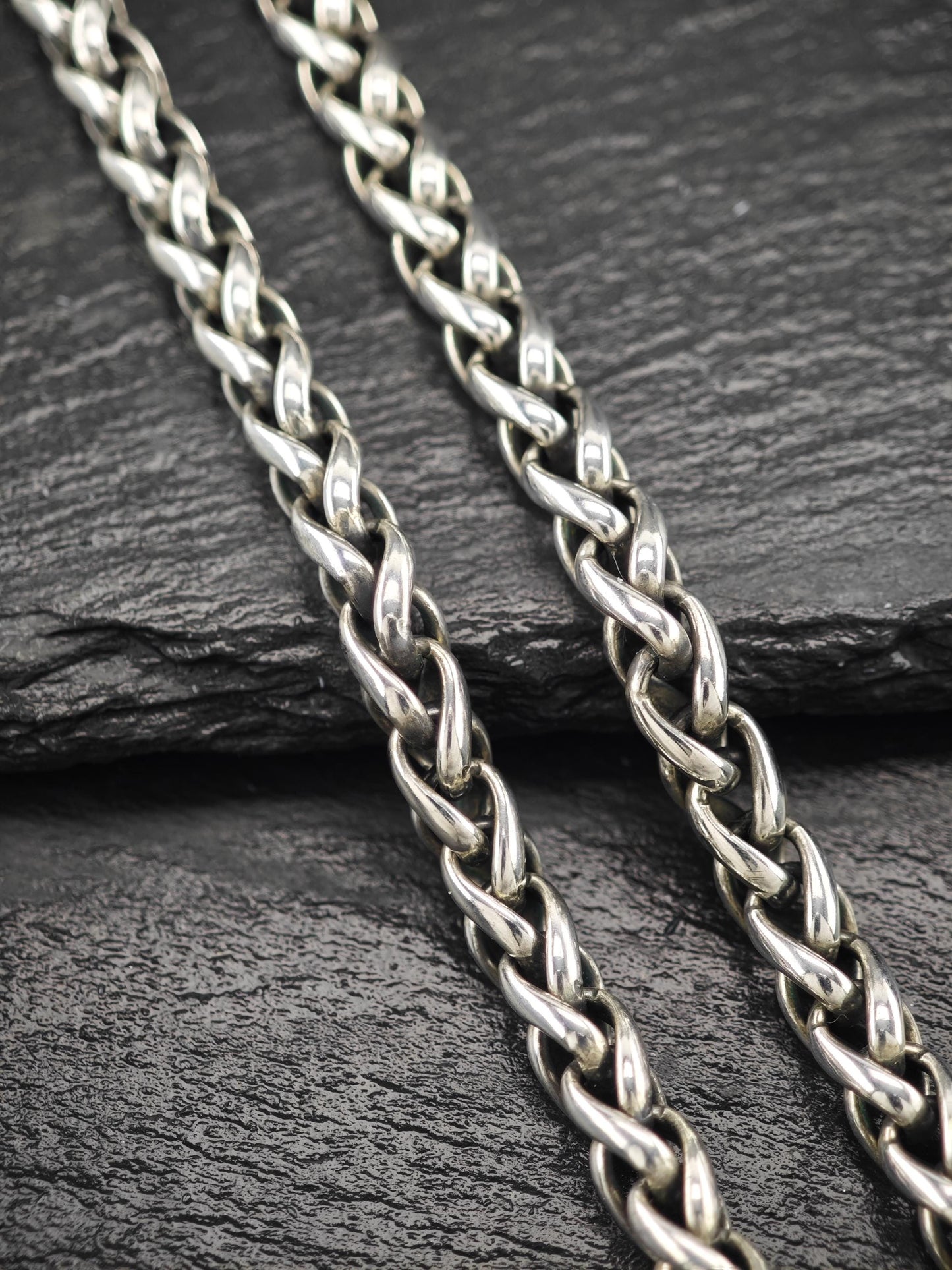 David Yurman 14k Gold Accent 6mm, Wheat Chain Necklace Sterling Silver N2460
