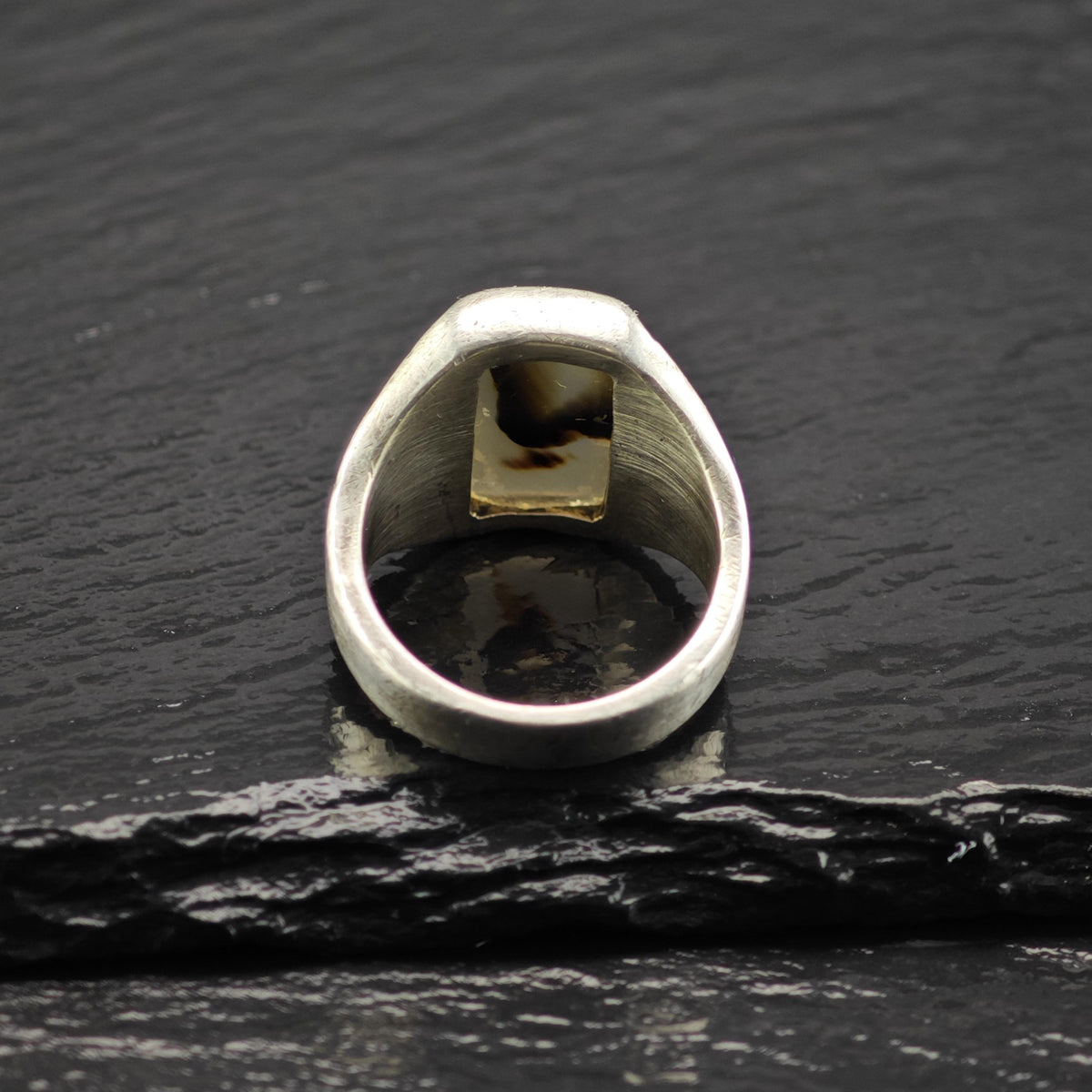 Art Deco Signet Sterling Silver Ring Sz 8 1/2 R6851