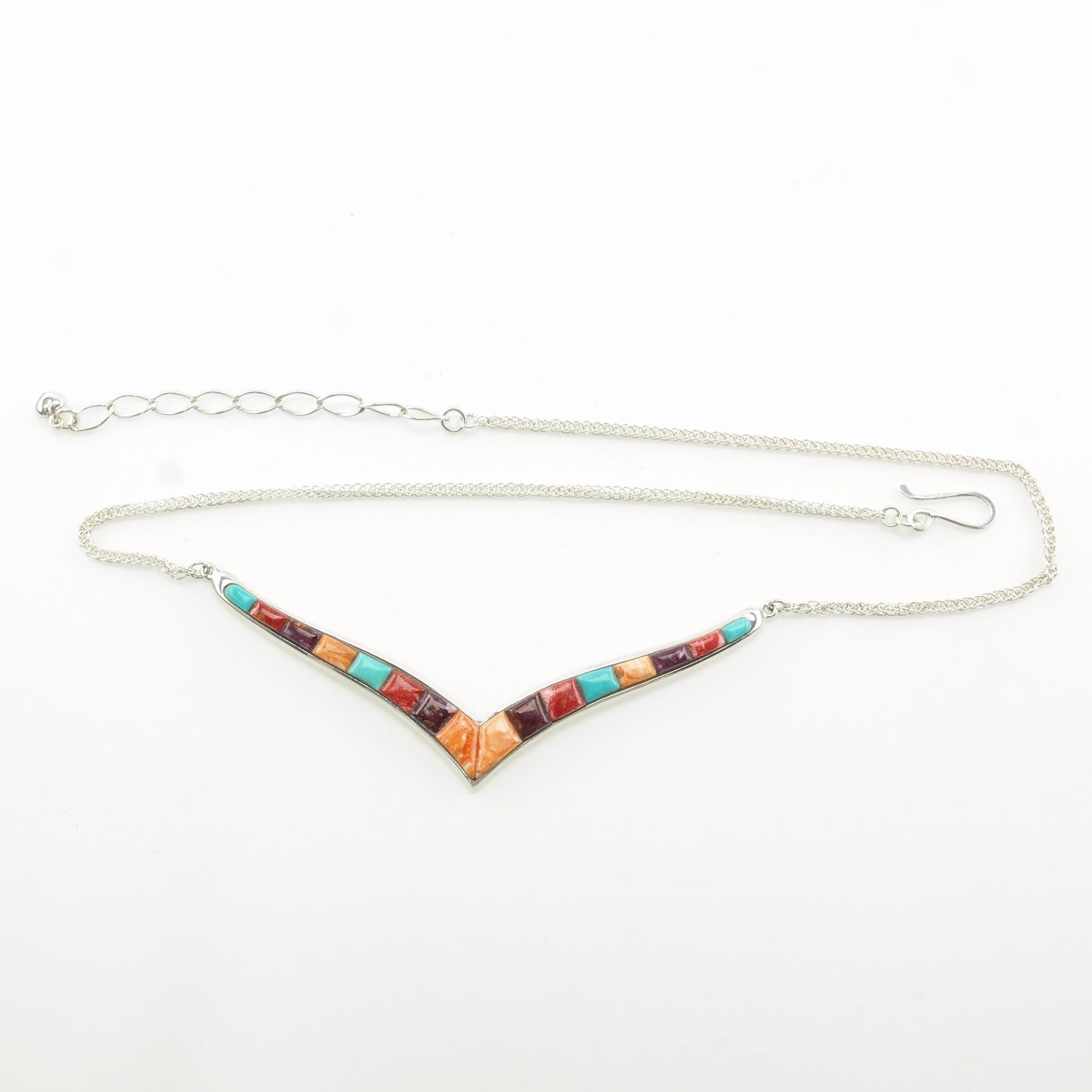 DTR Sterling Silver Turquoise Spiny Oyster Necklace