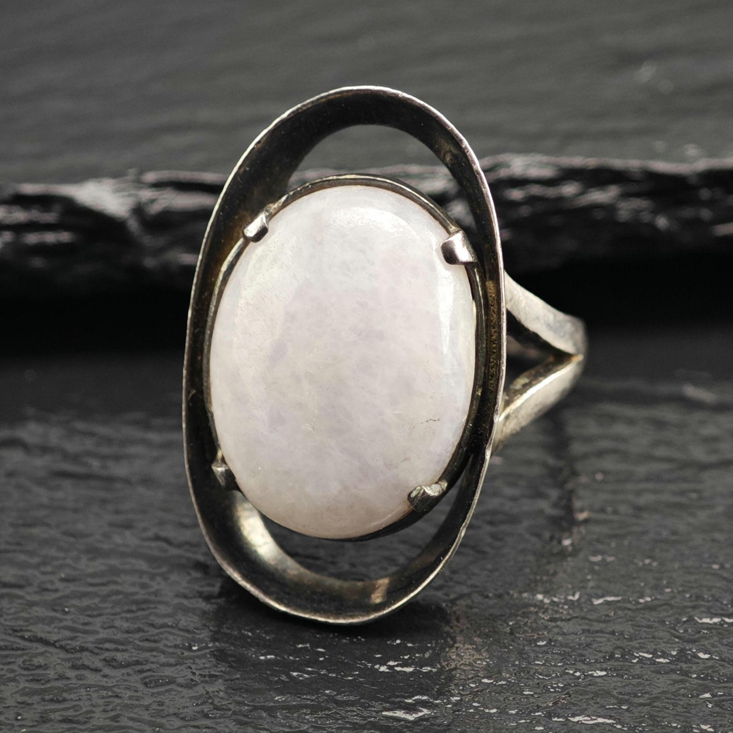 MCM Purple Lavender Jade Sterling Silver Ring Sz 7 3/4 R6639