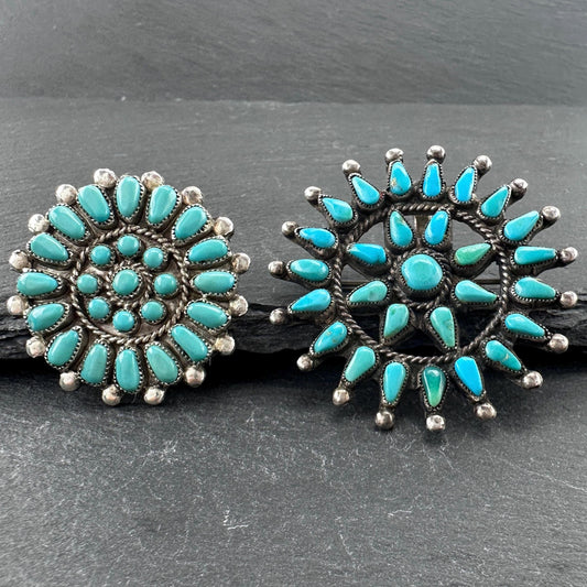 Choice of Native American, Zuni Cluster Brooch/Pendant Sterling Silver