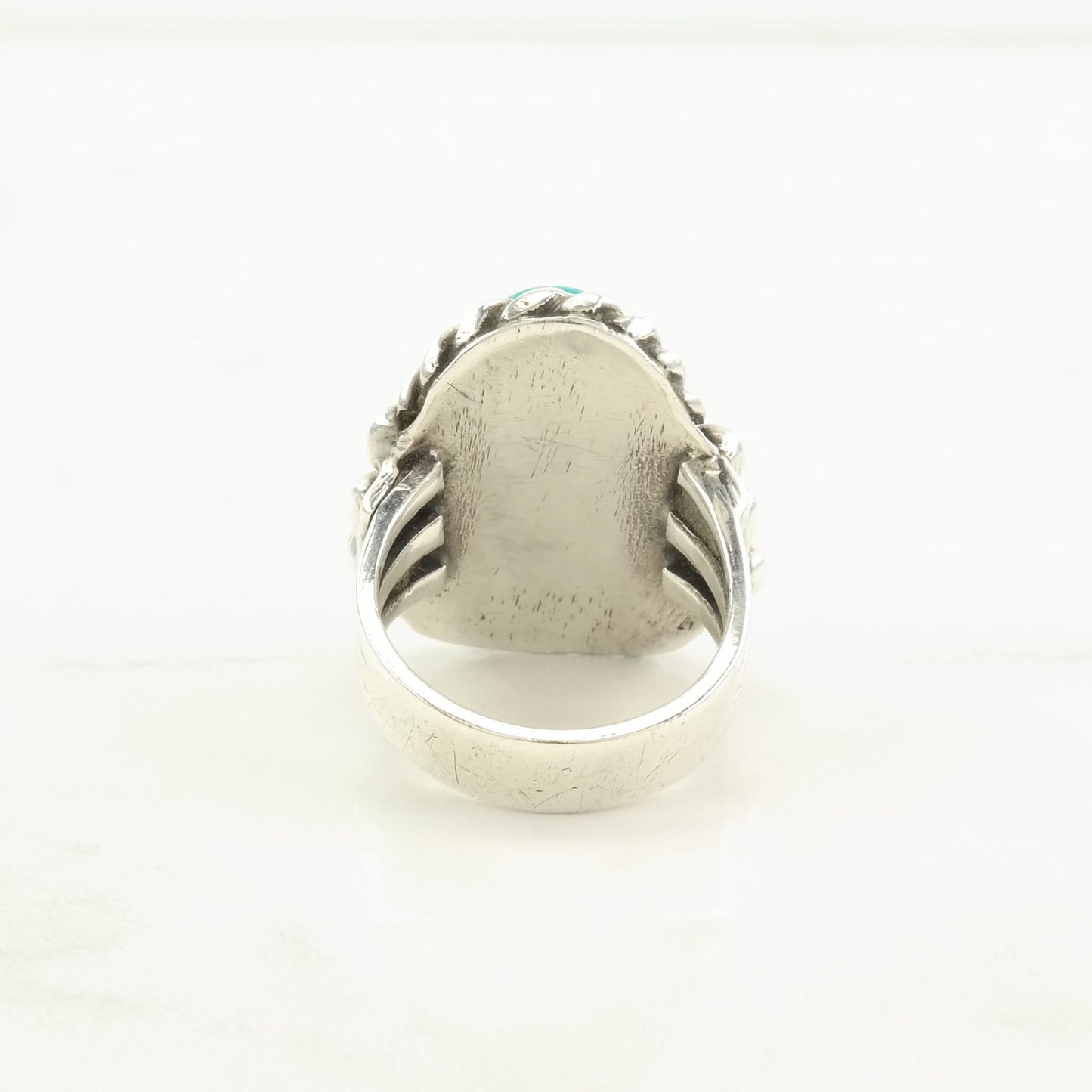 Native American Sterling Silver Ring, Natural Turquoise Blue Size 7 1/4