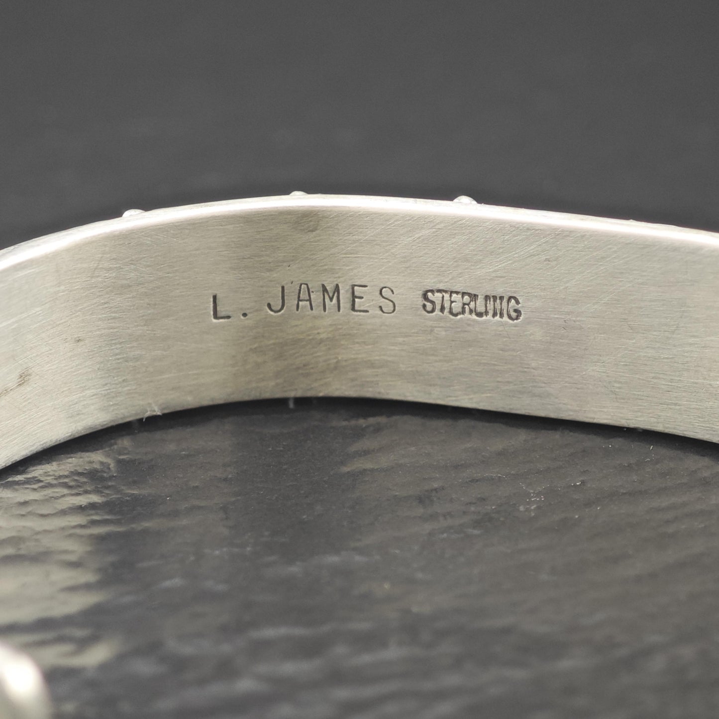 Navajo, Leonard James Lab Opal Cuff Bracelet Sterling Silver