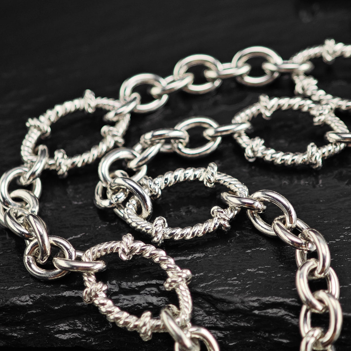 Vintage Judith Ripka CZ, Citrine Sterling Silver Link Chain Necklace N2803