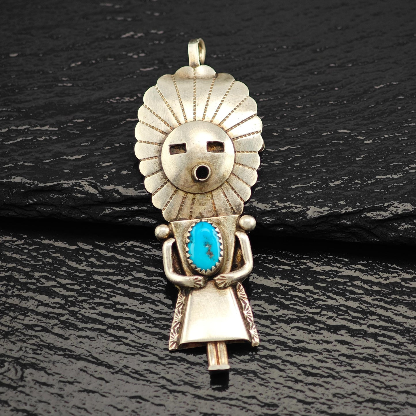Navajo, Native American Kachina Pendant/Brooch Sterling Silver
