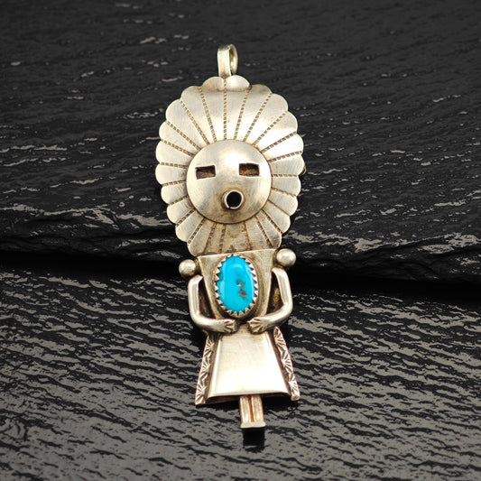 Navajo, Native American Kachina Pendant/Brooch Sterling Silver