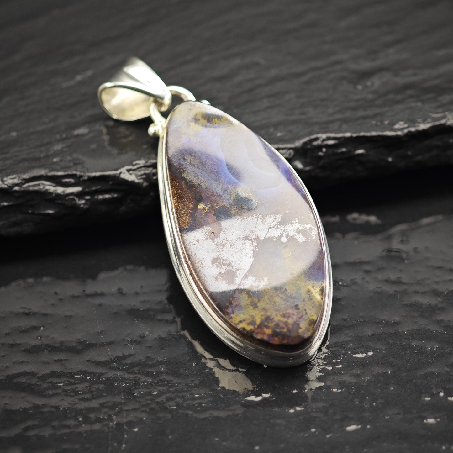 Boulder Opal Pendant Sterling Silver P3038