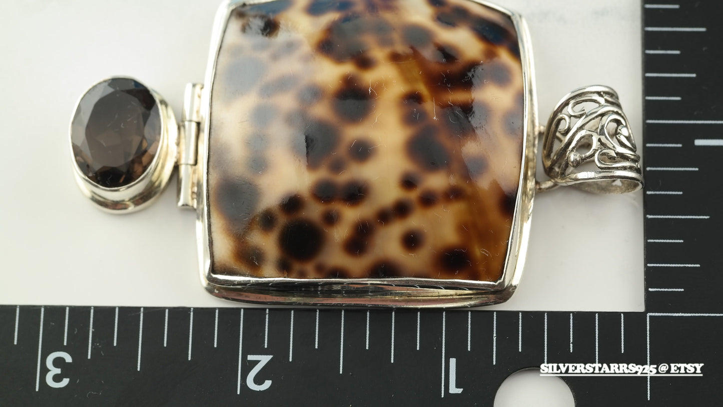 Vintage Shell, Quartz Sterling Silver Pendant