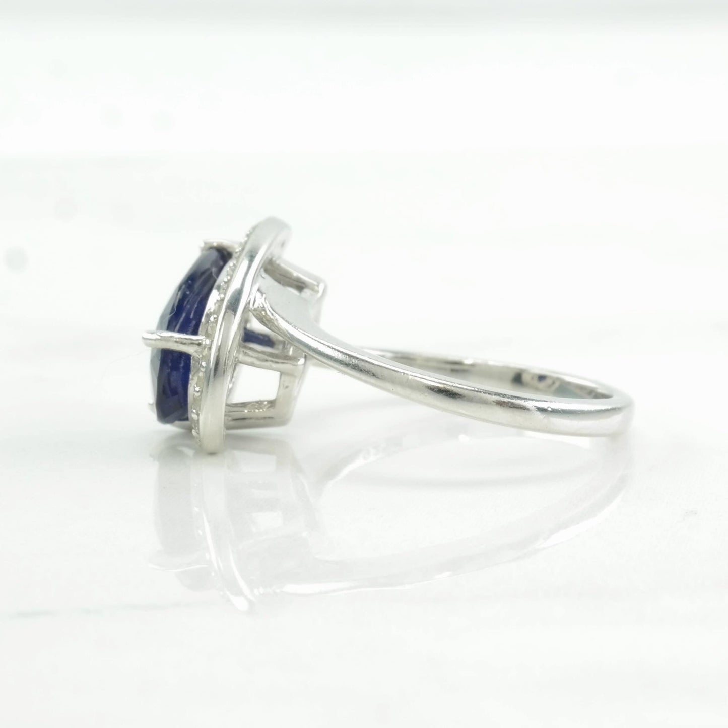 Sterling Silver Ring Sapphire, Spinel Size 7 3/4