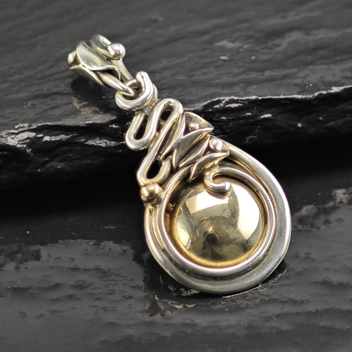 14K Gold Accent Sterling Silver Pendant P3047