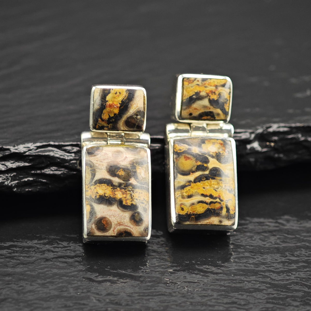 Jasper Hinged Dangle Stud Sterling Silver Stud Earrings ER3210