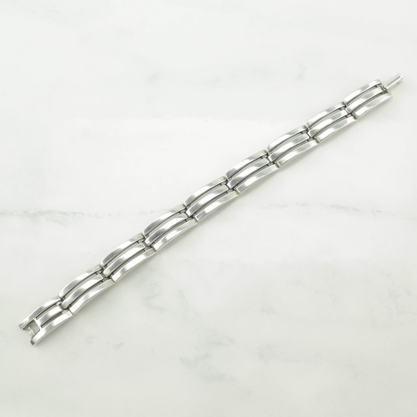 Poland Sterling Silver Link Bracelet Rectangular Links