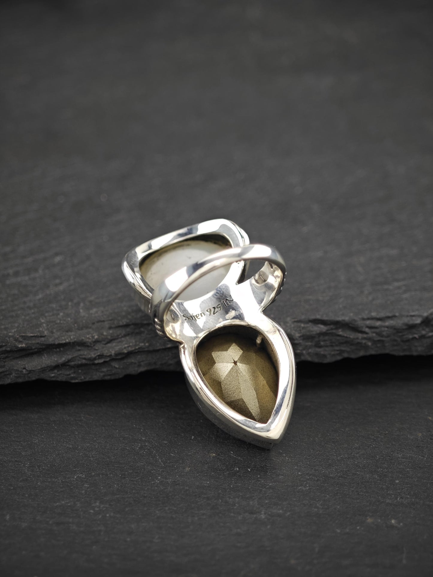 Sajen Rainbow, Druzy Ring Sterling Silver