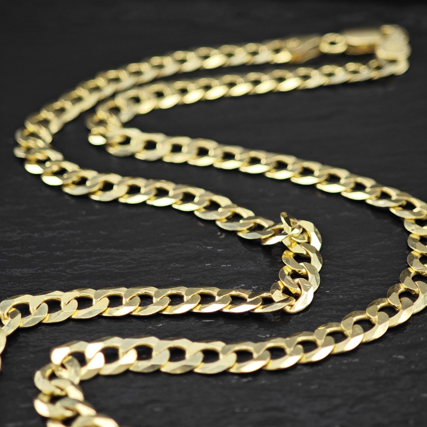 Sterling Silver Gold Plated 6mm Cuban Chain Necklace 22" N2655