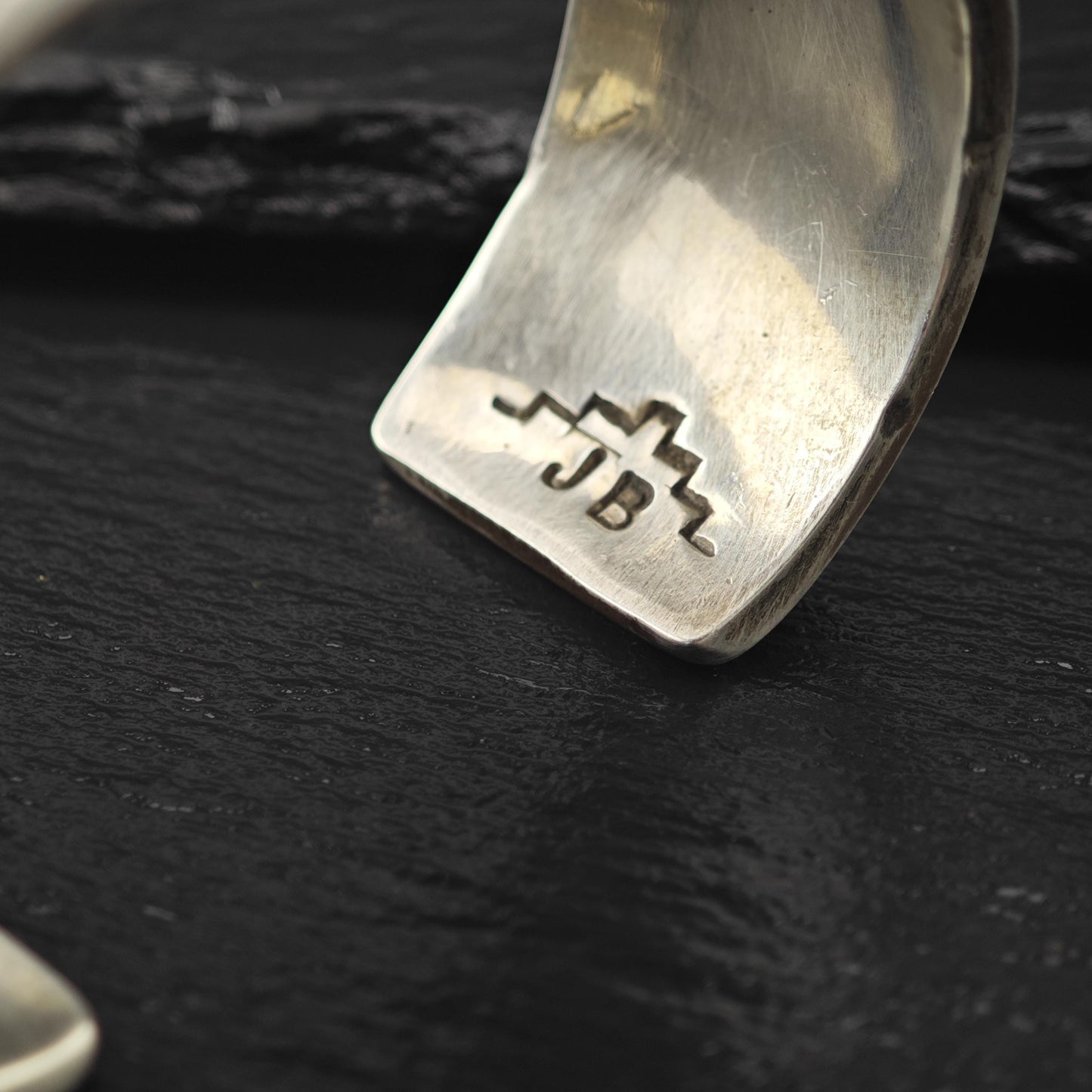 Silver Cuff Bracelet with 14k Gold Accents by Navajo, Native American Silversmith Sterling