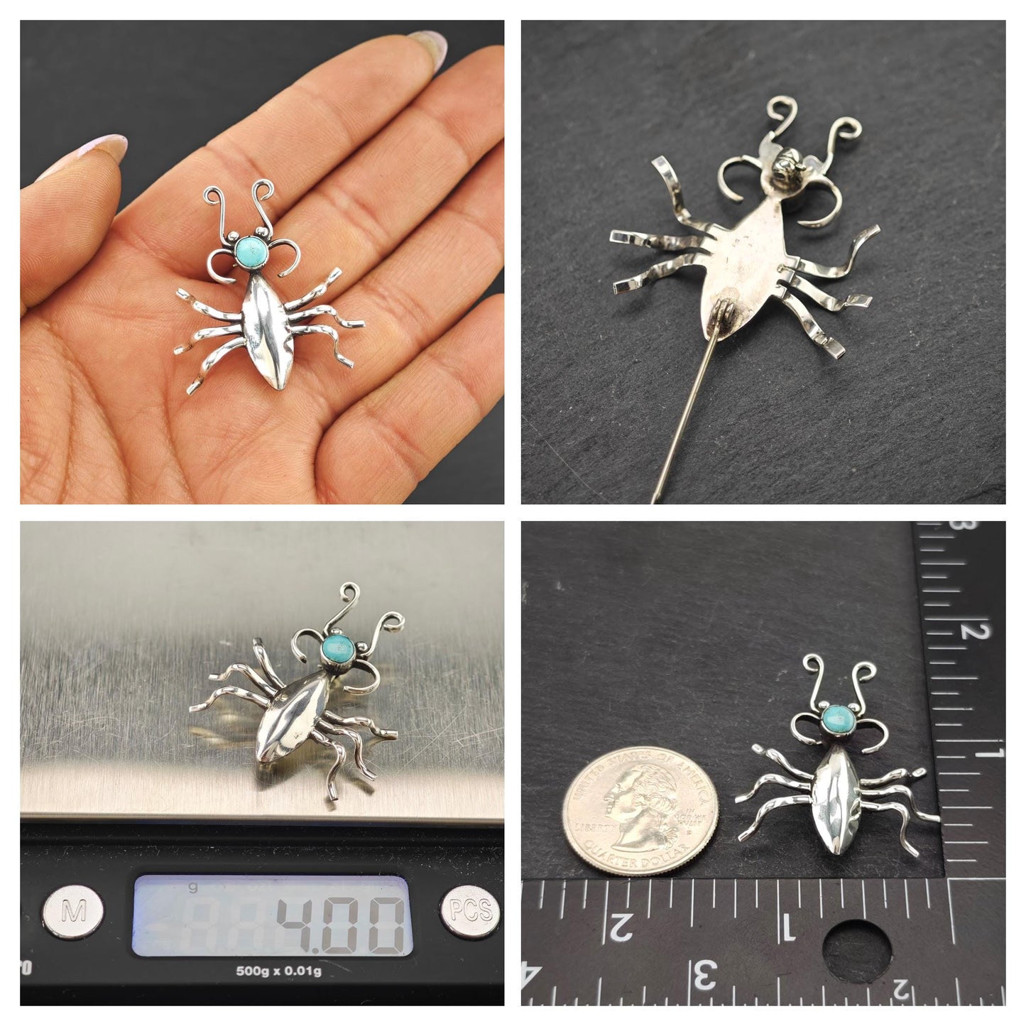 Choice of Sterling Silver Insect Brooches