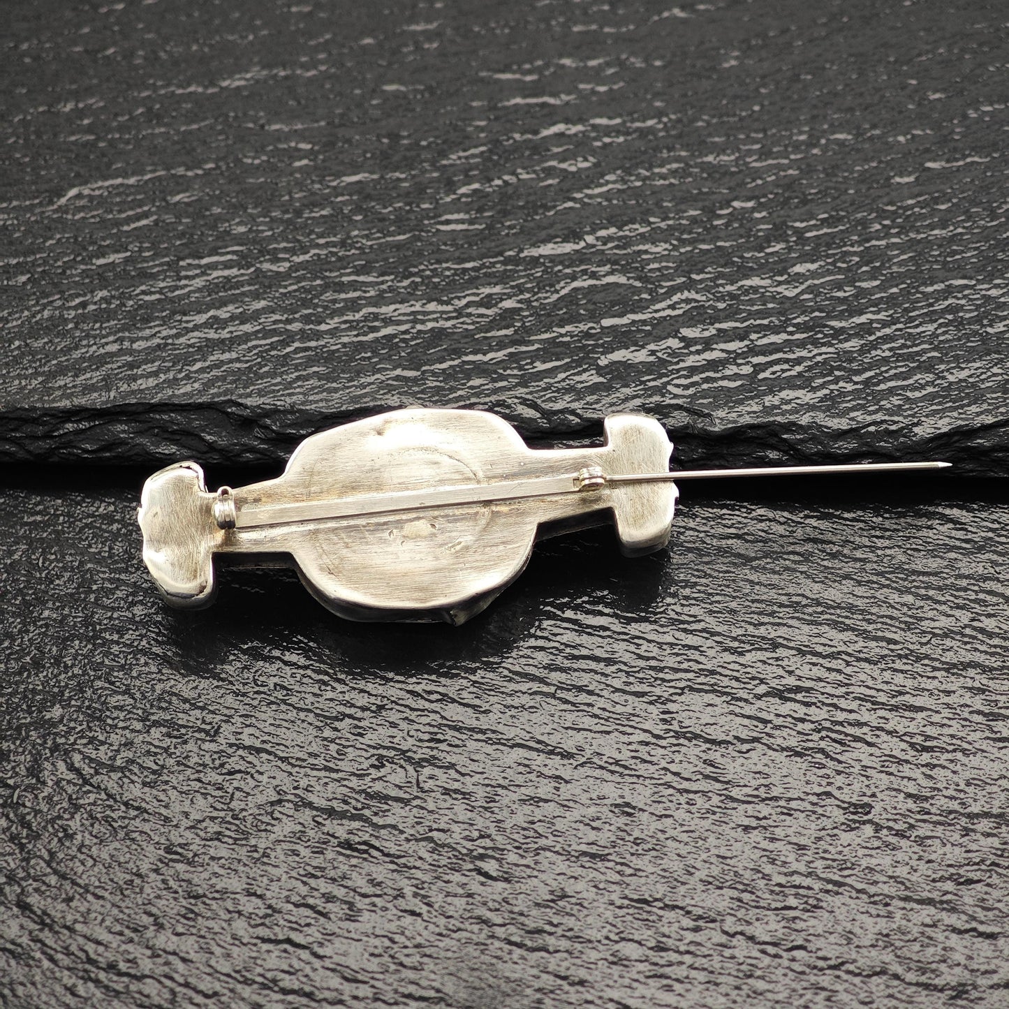 Handmade Carnelian Brooch Sterling Silver